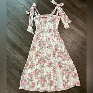 Trixxi Pink and Green Floral Maxi Dress